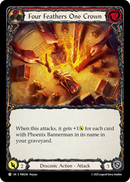 Four Feathers One Crown (Red) (Regular) [PEN256] (Compendium of Rathe) | Shuffle n Cut Hobbies & Games