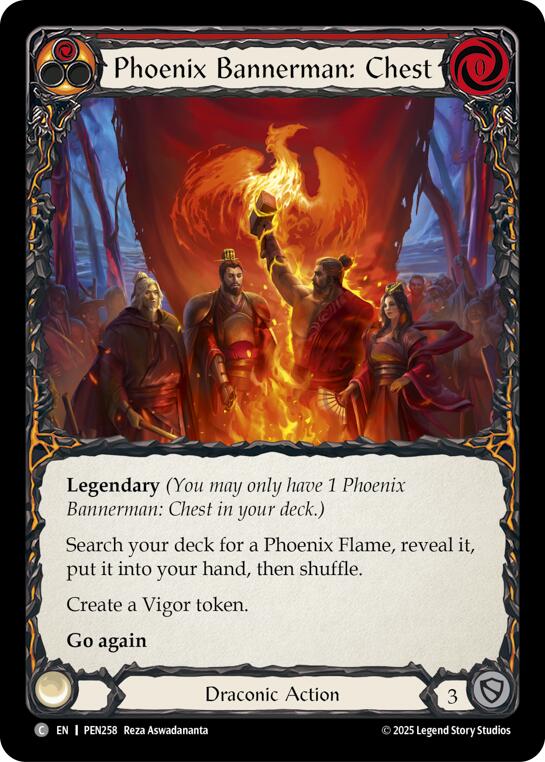 Phoenix Bannerman Chest (Red) (Rainbow Foil) [PEN258] (Compendium of Rathe)  Rainbow Foil | Shuffle n Cut Hobbies & Games
