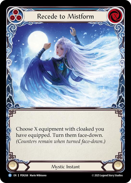 Recede To Mistform (Blue) (Rainbow Foil) [PEN268] (Compendium of Rathe)  Rainbow Foil | Shuffle n Cut Hobbies & Games