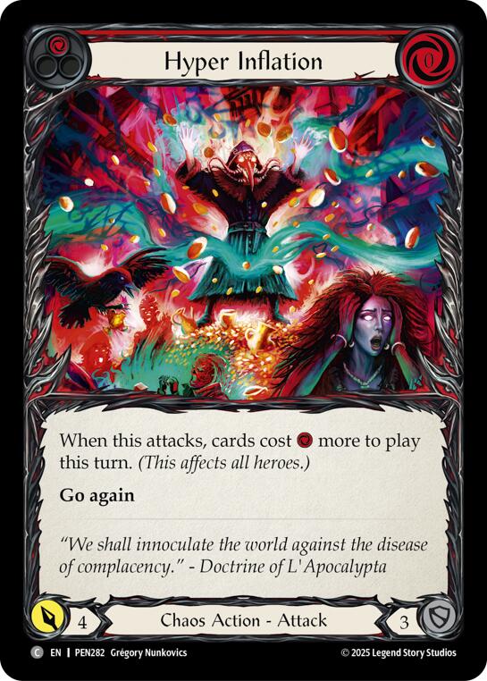 Hyper Inflation (Red) (Rainbow Foil) [PEN282] (Compendium of Rathe)  Rainbow Foil | Shuffle n Cut Hobbies & Games