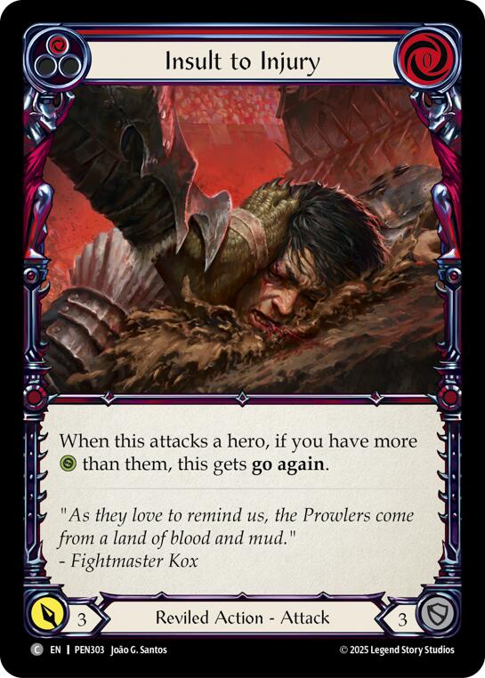 Insult To Injury (Red) (Rainbow Foil) [PEN303] (Compendium of Rathe)  Rainbow Foil | Shuffle n Cut Hobbies & Games