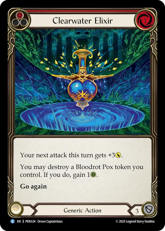 Clearwater Elixir (Red) (Rainbow Foil) [PEN324] (Compendium of Rathe)  Rainbow Foil | Shuffle n Cut Hobbies & Games
