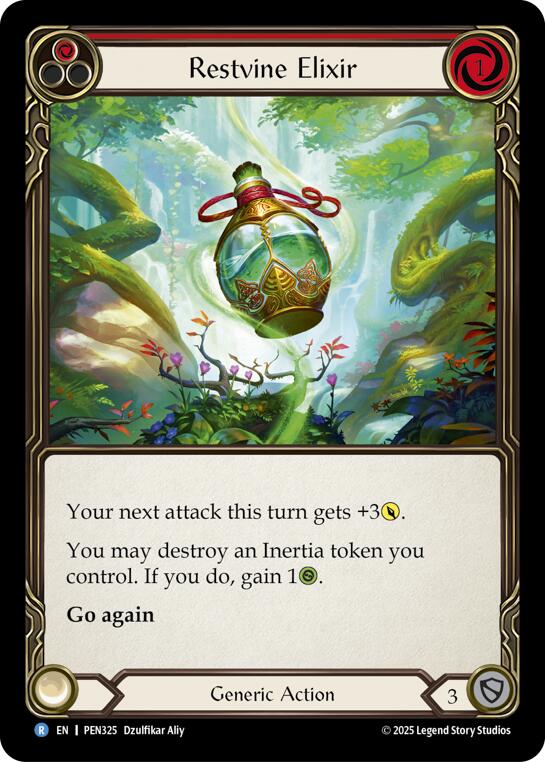 Restvine Elixir (Red) (Rainbow Foil) [PEN325] (Compendium of Rathe)  Rainbow Foil | Shuffle n Cut Hobbies & Games