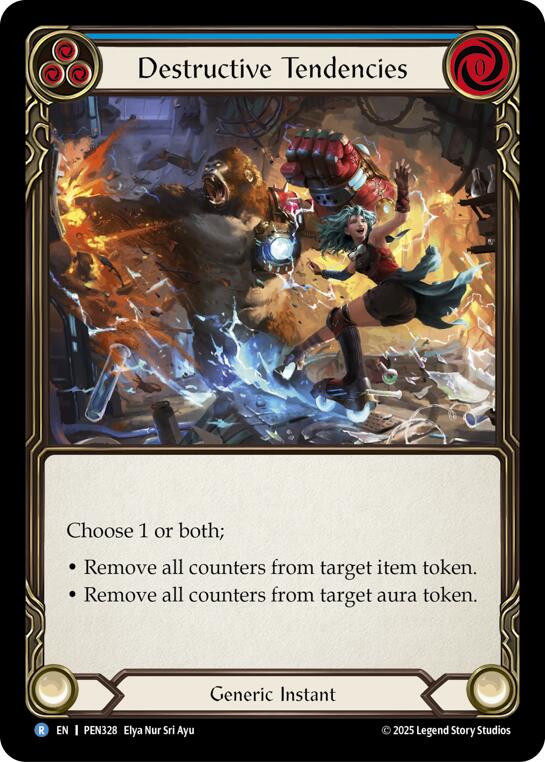 Destructive Tendencies (Blue) (Rainbow Foil) [PEN328] (Compendium of Rathe)  Rainbow Foil | Shuffle n Cut Hobbies & Games