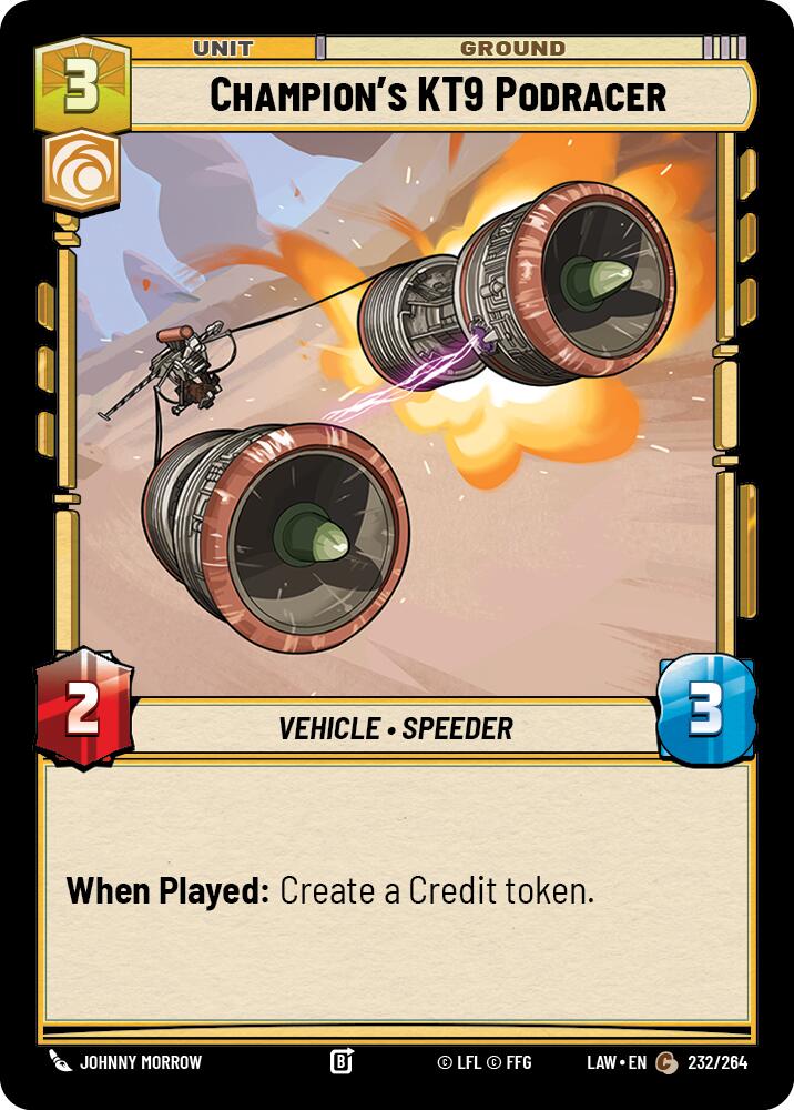 Champion's KT-9 Podracer (232/264) (232/264) [A Lawless Time] | Shuffle n Cut Hobbies & Games