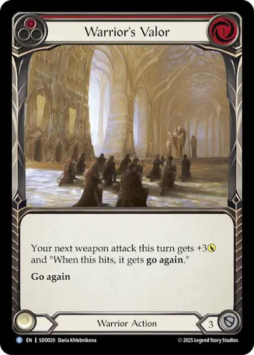 Warrior's Valor (Red) (Regular) [SDO020] (GEM Pack 2) | Shuffle n Cut Hobbies & Games