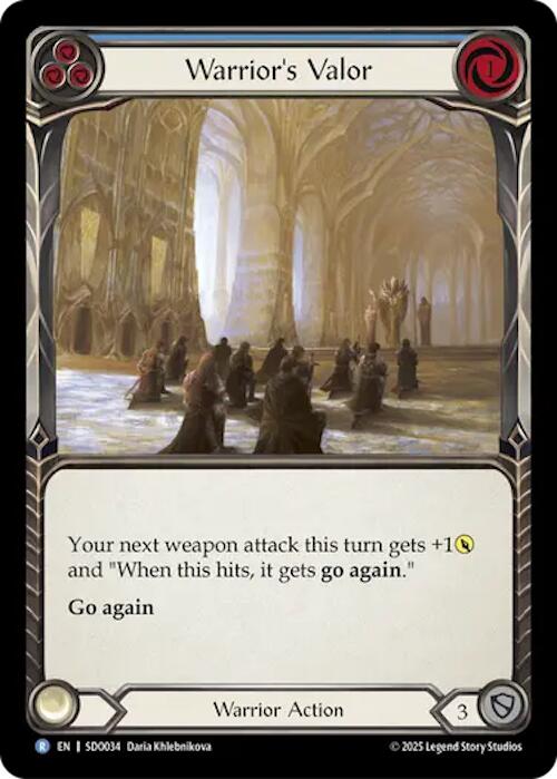 Warrior's Valor (Blue) (Regular) [SDO034] (GEM Pack 2) | Shuffle n Cut Hobbies & Games