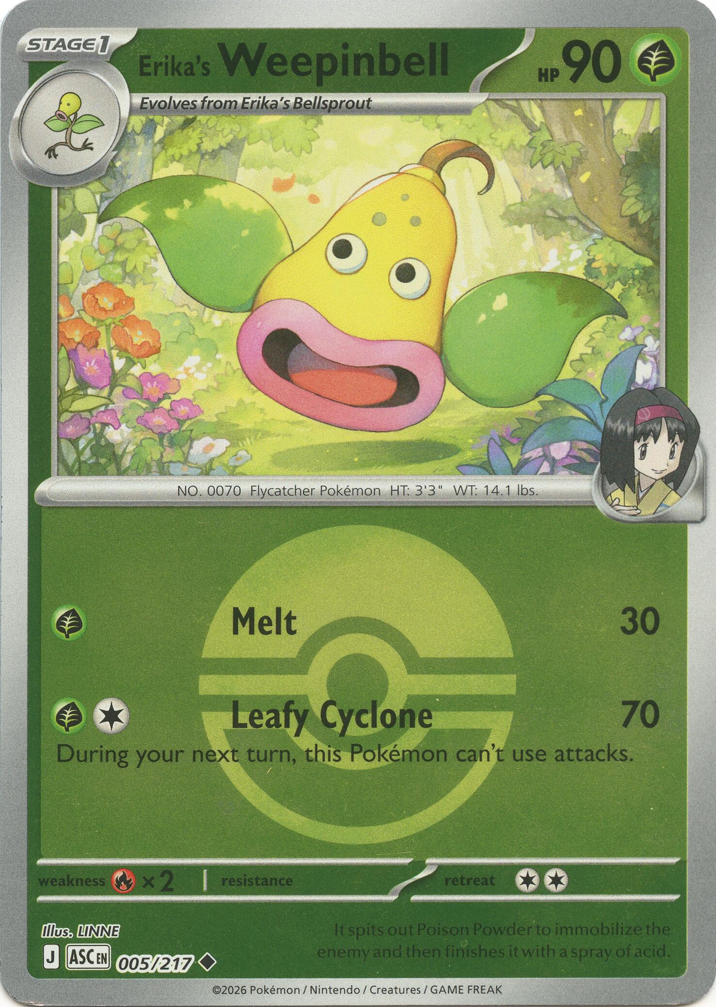Erika's Weepinbell (005/217) (Poke Ball) [Mega Evolution: Ascended Heroes] | Shuffle n Cut Hobbies & Games