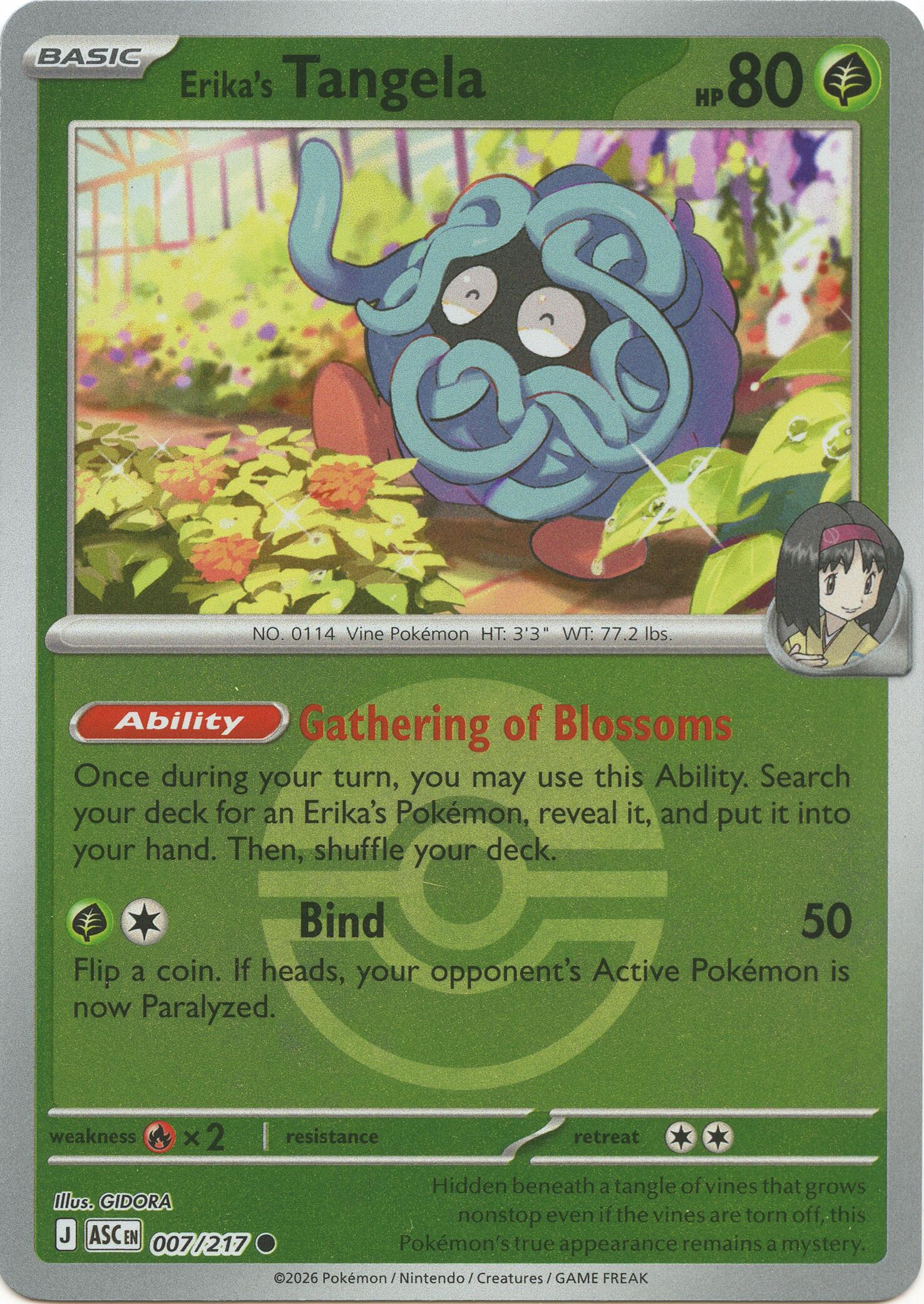 Erika's Tangela (007/217) (Poke Ball) [Mega Evolution: Ascended Heroes] | Shuffle n Cut Hobbies & Games