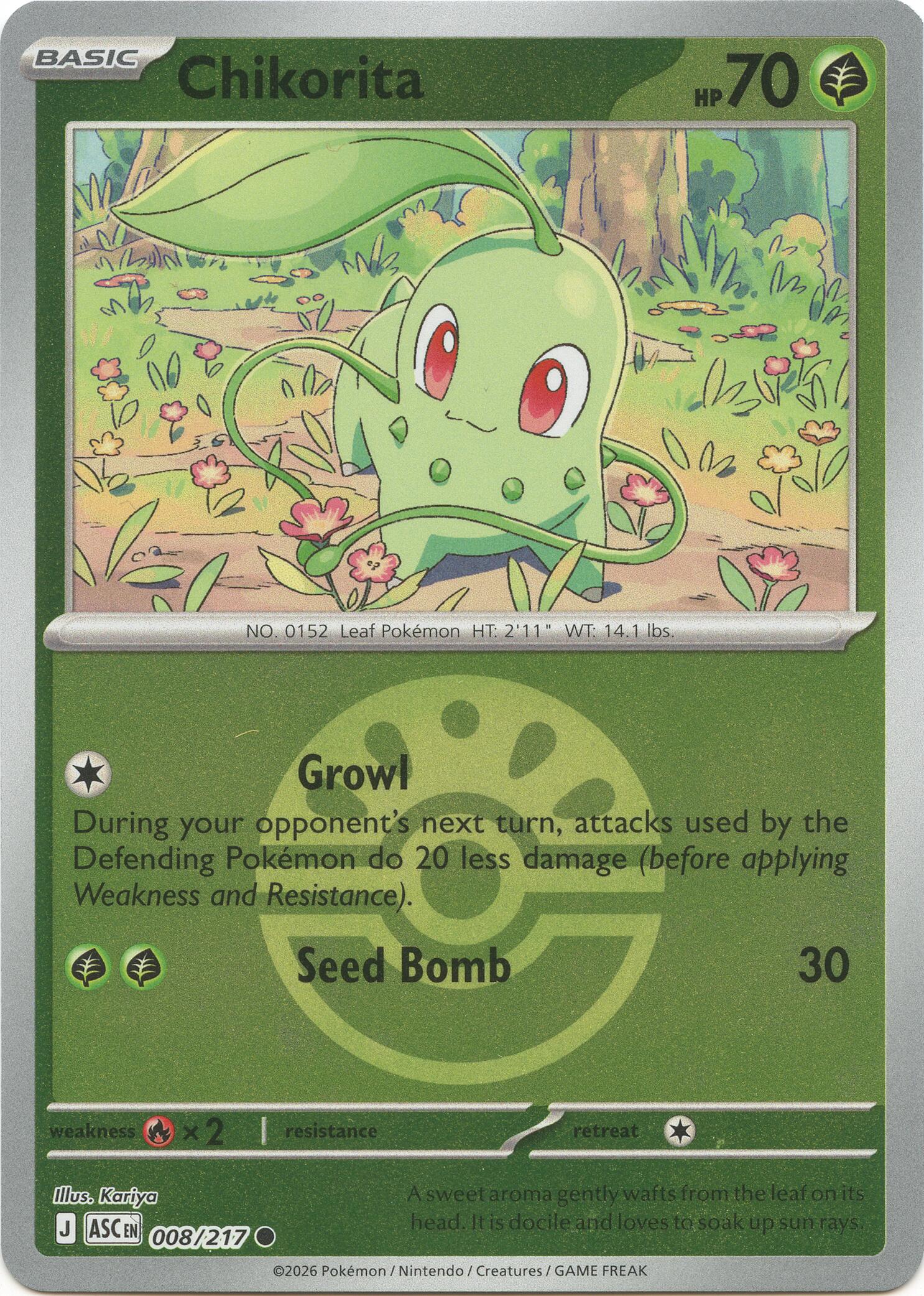 Chikorita (008/217) (Friend Ball) [Mega Evolution: Ascended Heroes] | Shuffle n Cut Hobbies & Games
