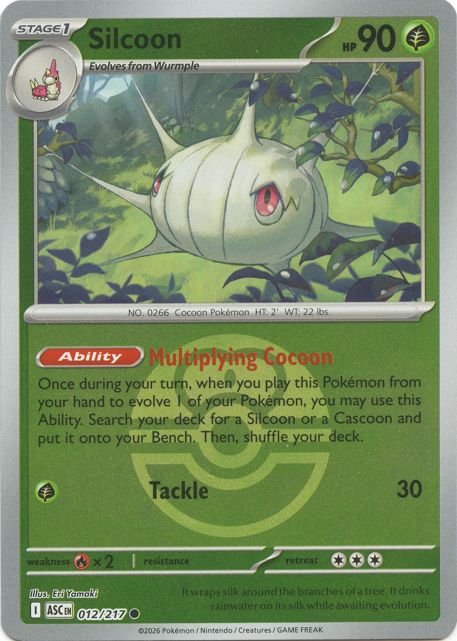 Silcoon (012/217) (Love Ball) [Mega Evolution: Ascended Heroes] | Shuffle n Cut Hobbies & Games