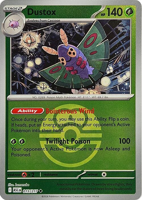 Dustox (015/217) (Love Ball) [Mega Evolution: Ascended Heroes] | Shuffle n Cut Hobbies & Games