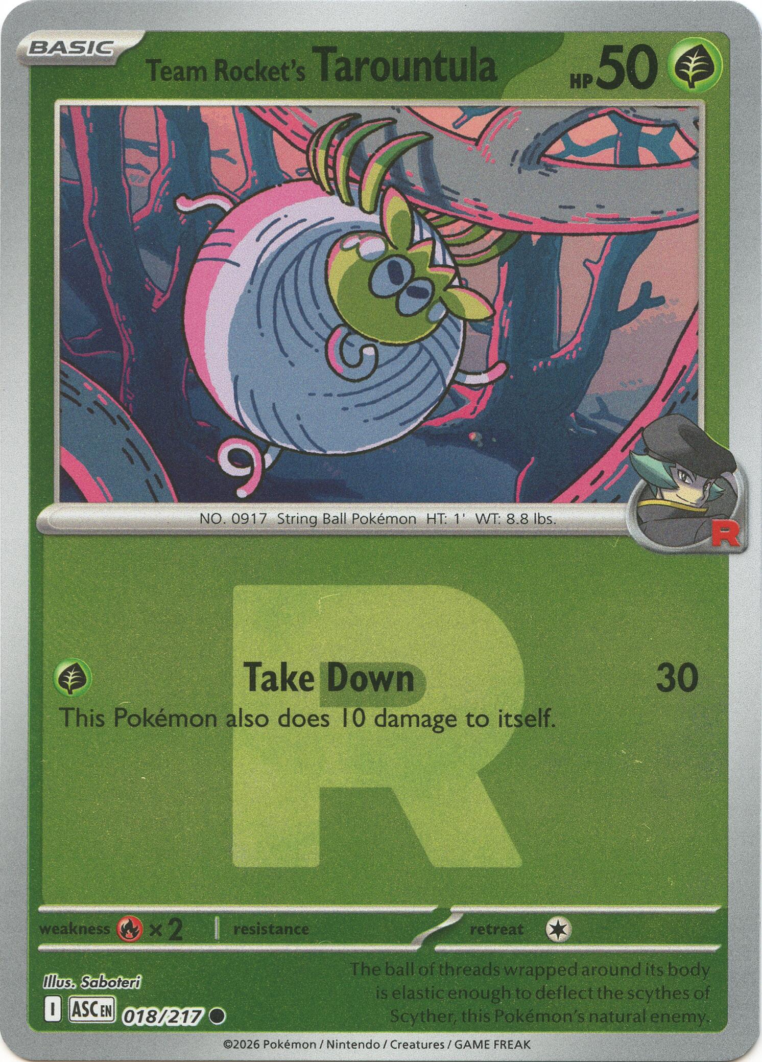 Team Rocket's Tarountula (018/217) (Team Rocket) [Mega Evolution: Ascended Heroes] | Shuffle n Cut Hobbies & Games