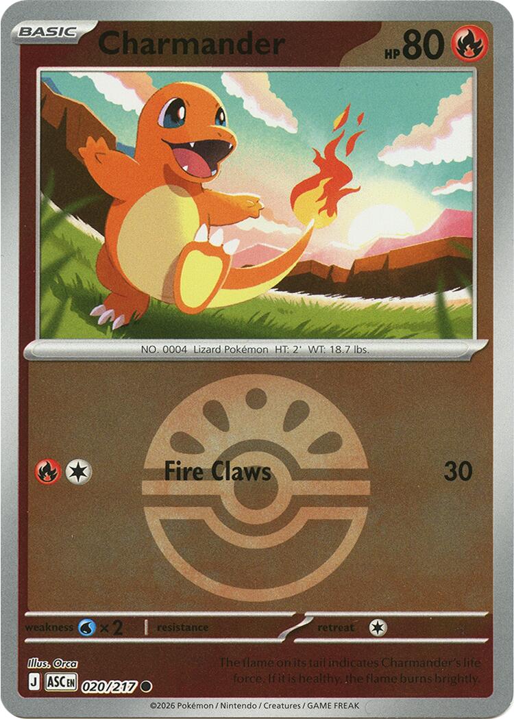 Charmander (020/217) (Quick Ball) [Mega Evolution: Ascended Heroes] | Shuffle n Cut Hobbies & Games