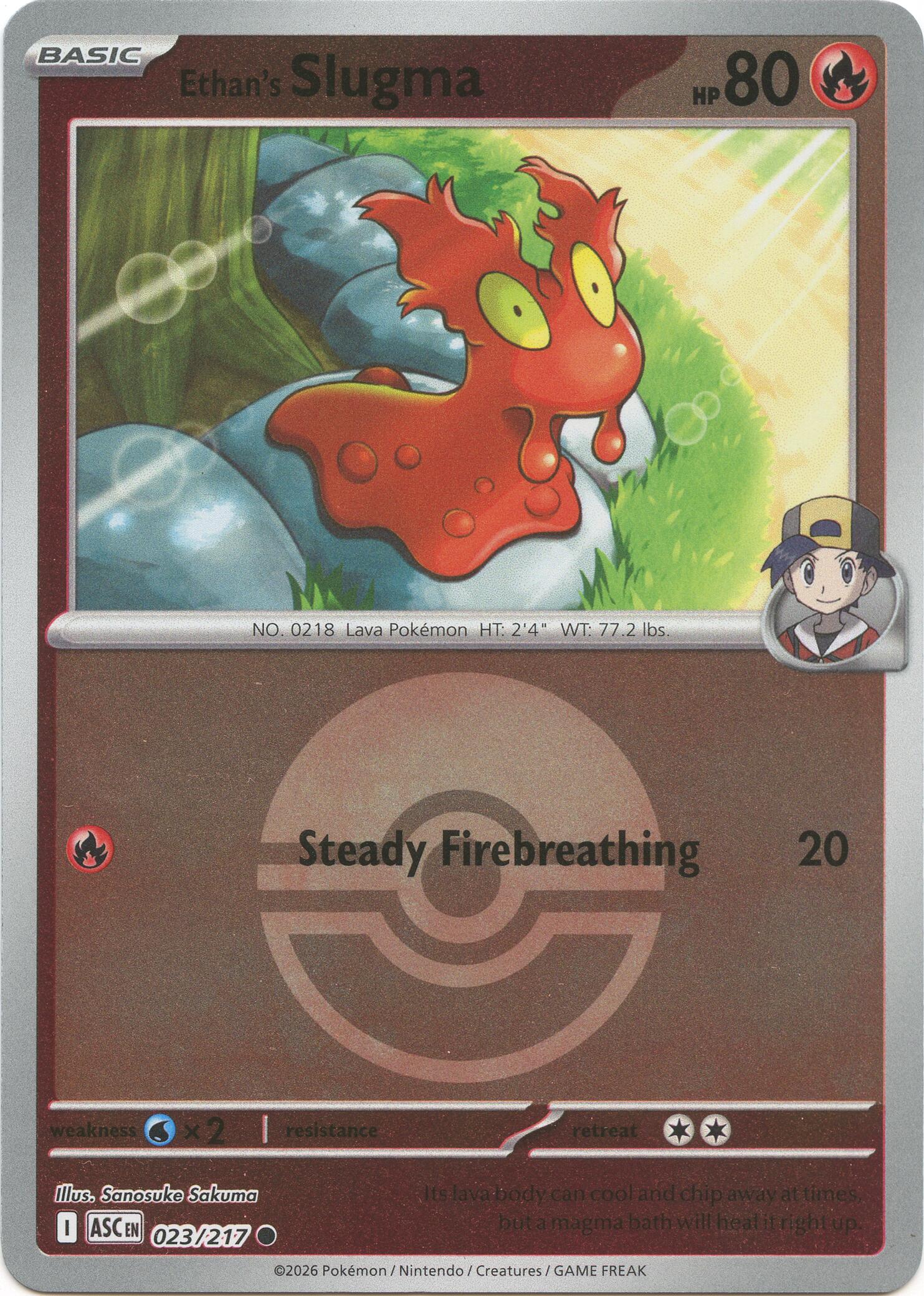 Ethan's Slugma (023/217) (Poke Ball) [Mega Evolution: Ascended Heroes] | Shuffle n Cut Hobbies & Games