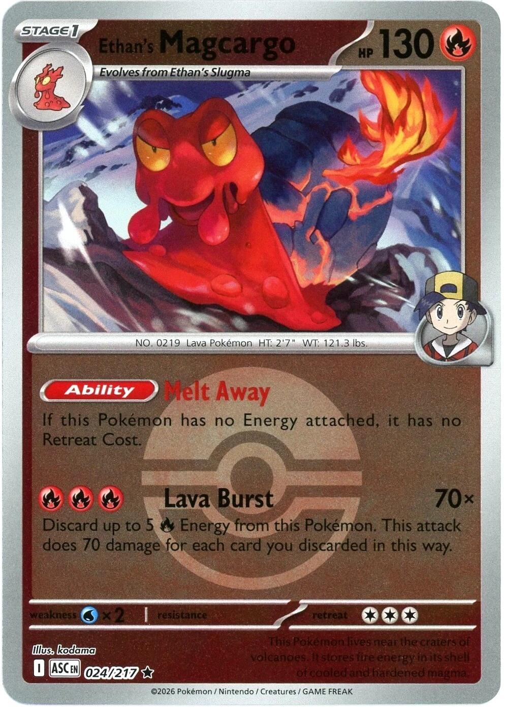 Ethan's Magcargo (024/217) (Poke Ball) [Mega Evolution: Ascended Heroes] | Shuffle n Cut Hobbies & Games