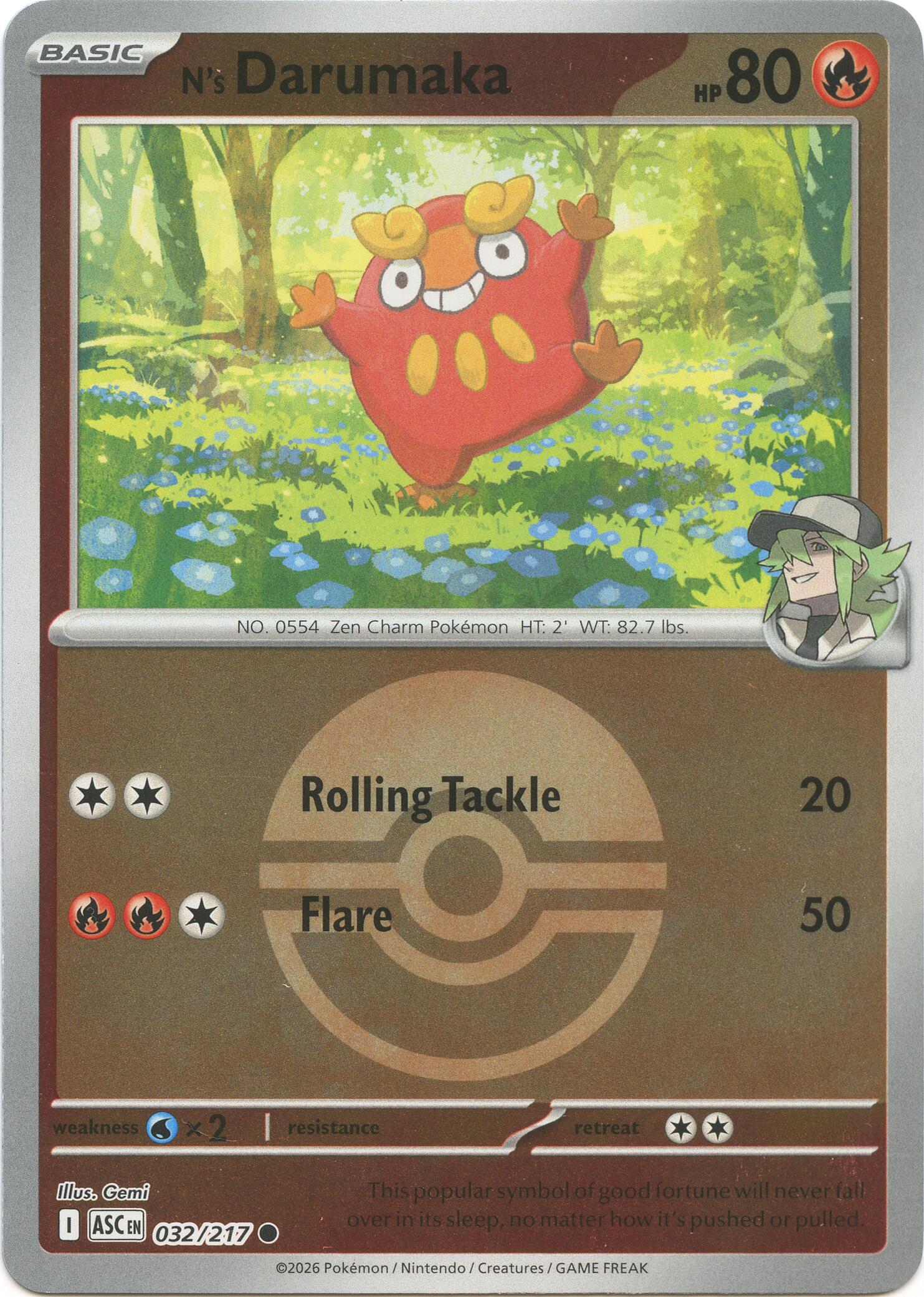N's Darumaka (032/217) (Poke Ball) [Mega Evolution: Ascended Heroes] | Shuffle n Cut Hobbies & Games