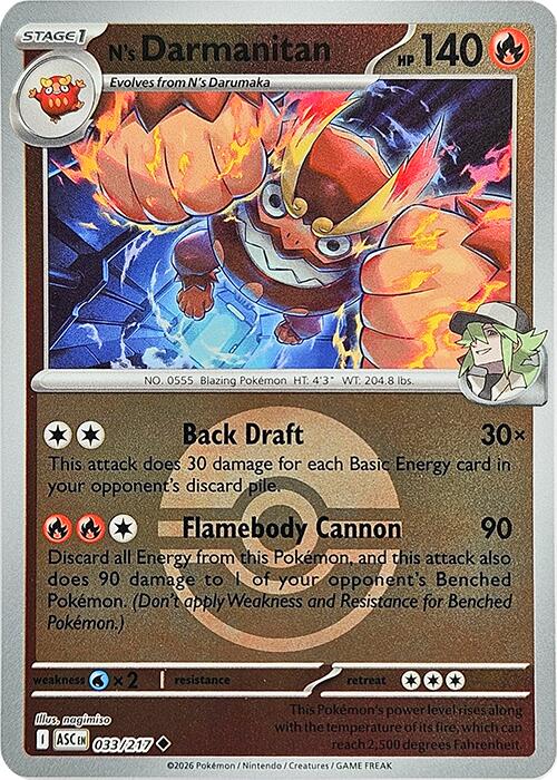 N's Darmanitan (033/217) (Poke Ball) [Mega Evolution: Ascended Heroes] | Shuffle n Cut Hobbies & Games
