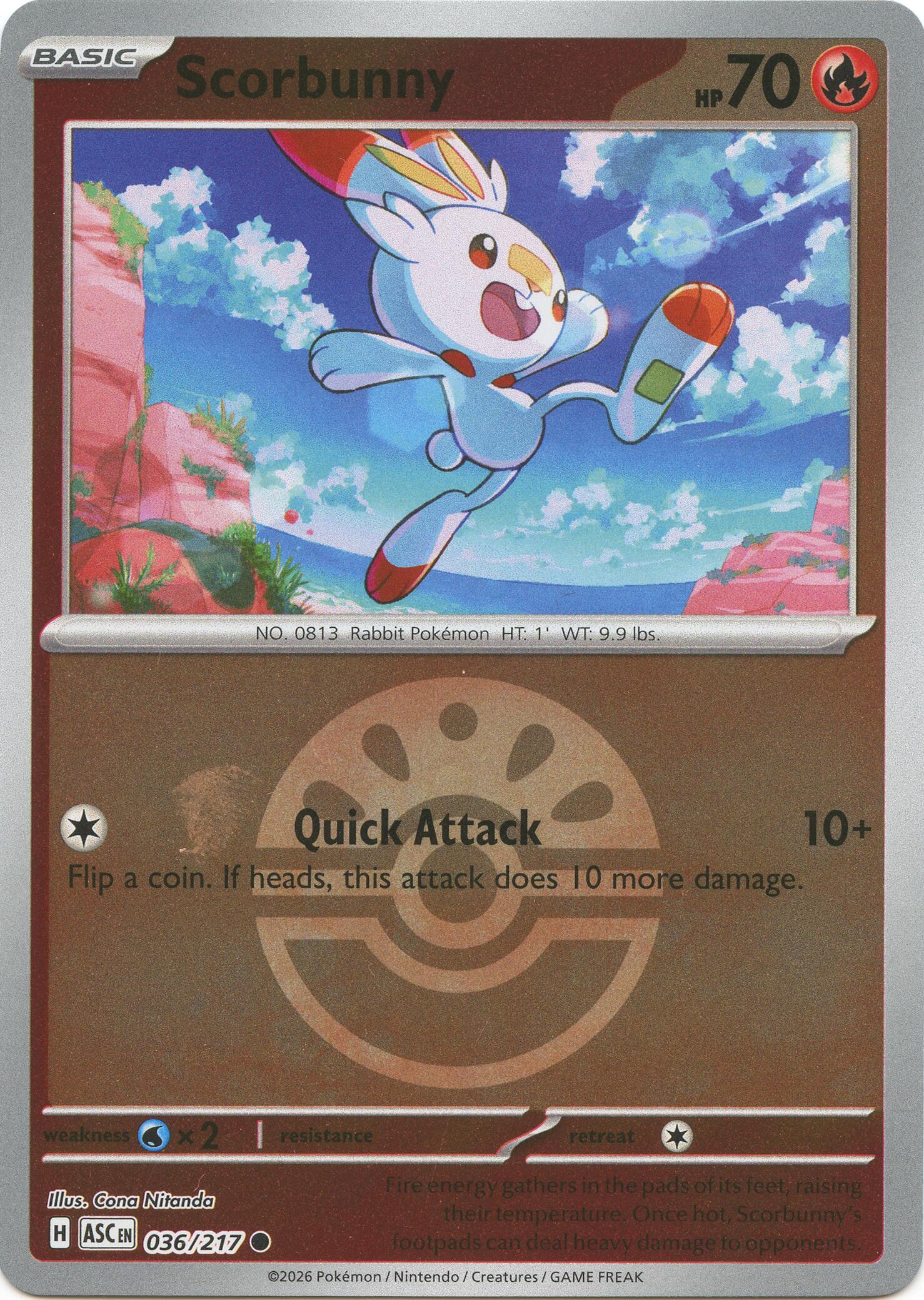Scorbunny (036/217) (Friend Ball) [Mega Evolution: Ascended Heroes] | Shuffle n Cut Hobbies & Games