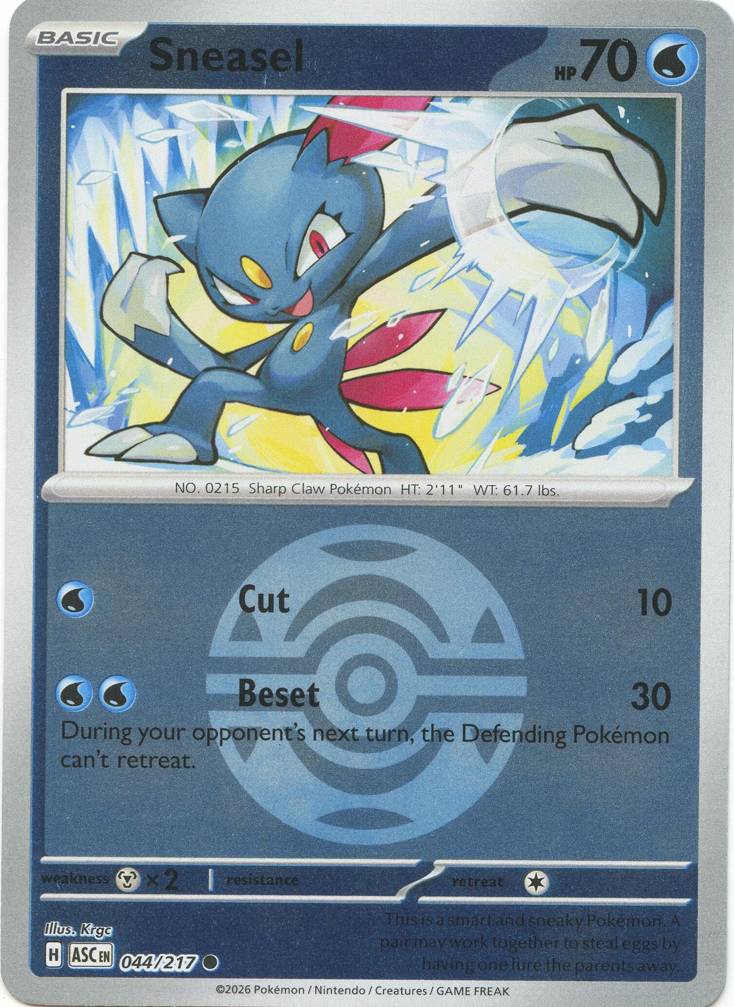 Sneasel (044/217) (Dusk Ball) [Mega Evolution: Ascended Heroes] | Shuffle n Cut Hobbies & Games