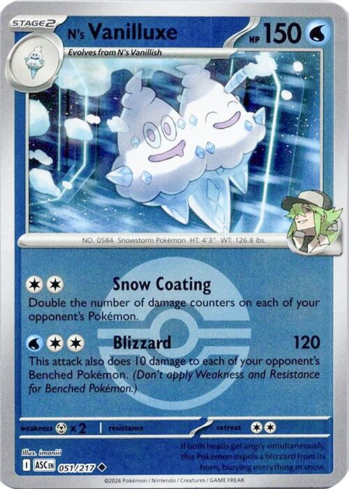 N's Vanilluxe (051/217) (Poke Ball) [Mega Evolution: Ascended Heroes] | Shuffle n Cut Hobbies & Games