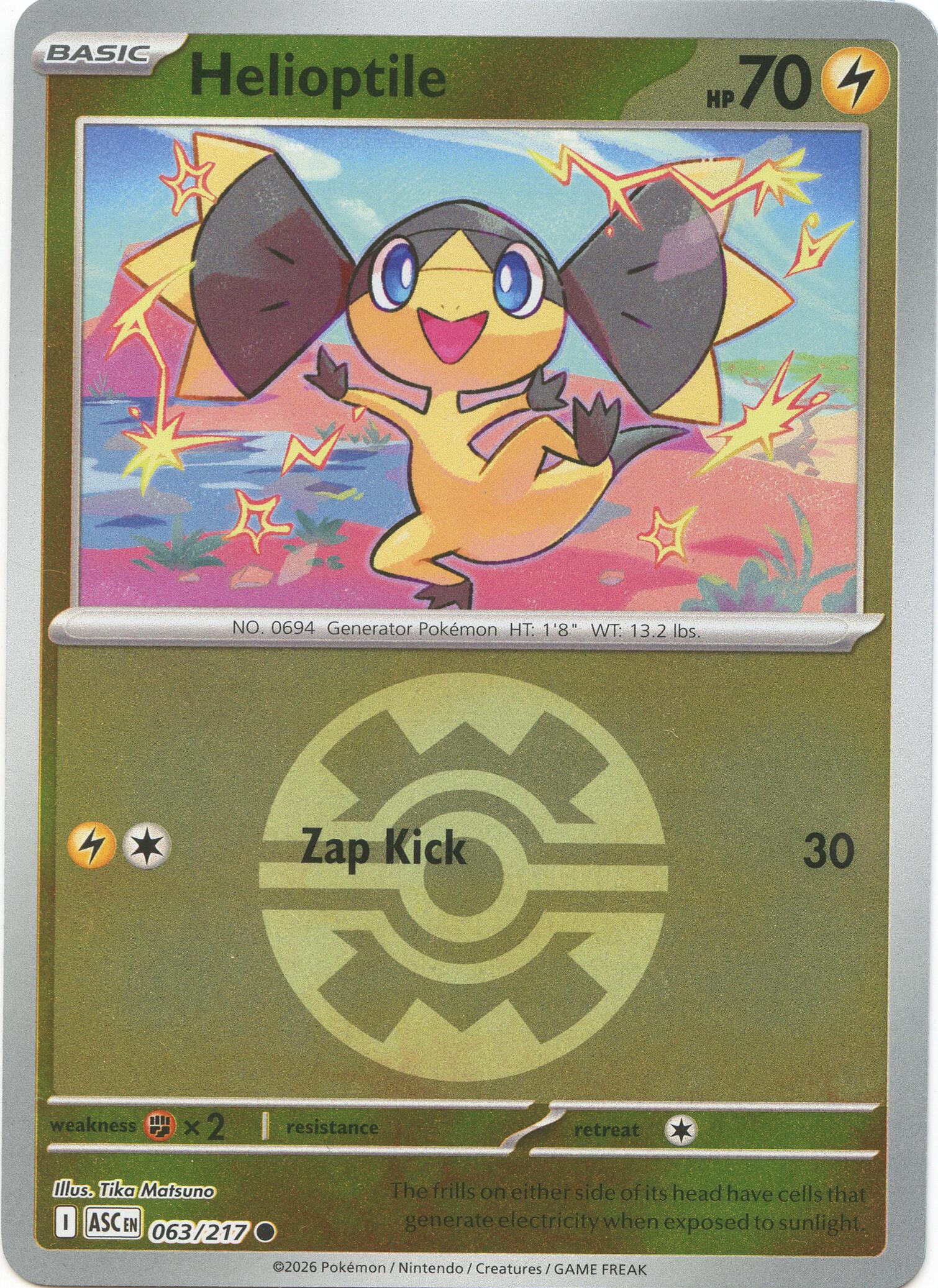 Helioptile (063/217) (Quick Ball) [Mega Evolution: Ascended Heroes] | Shuffle n Cut Hobbies & Games
