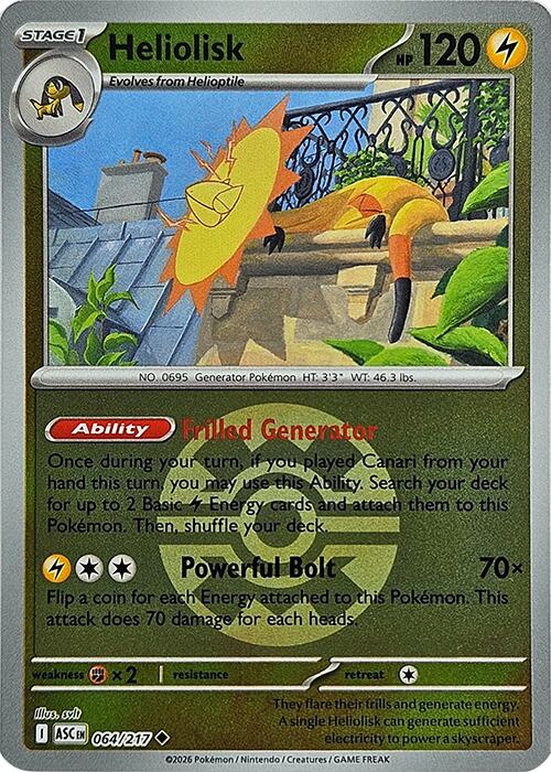 Heliolisk (064/217) (Quick Ball) [Mega Evolution: Ascended Heroes] | Shuffle n Cut Hobbies & Games