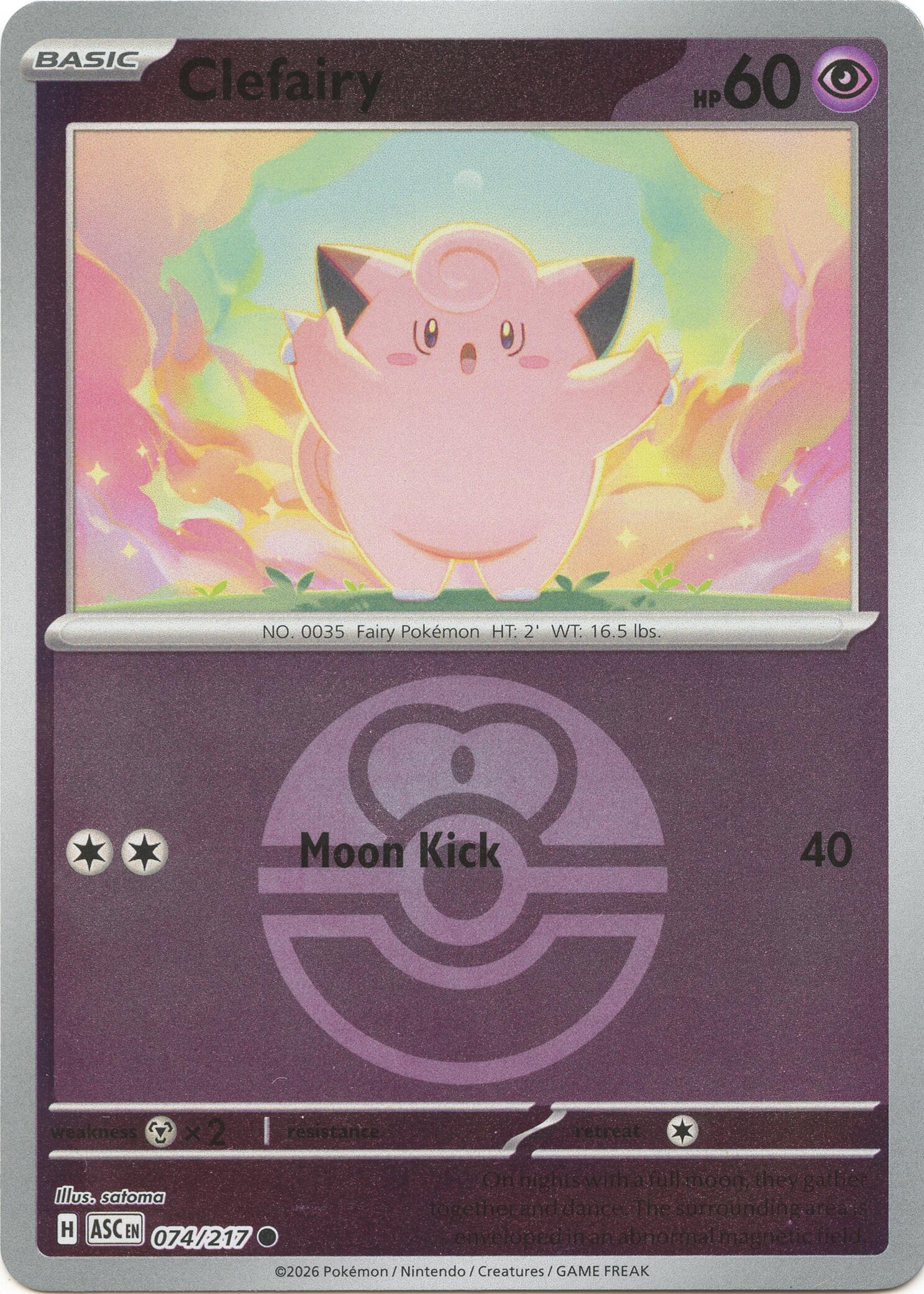 Clefairy (074/217) (Love Ball) [Mega Evolution: Ascended Heroes] | Shuffle n Cut Hobbies & Games