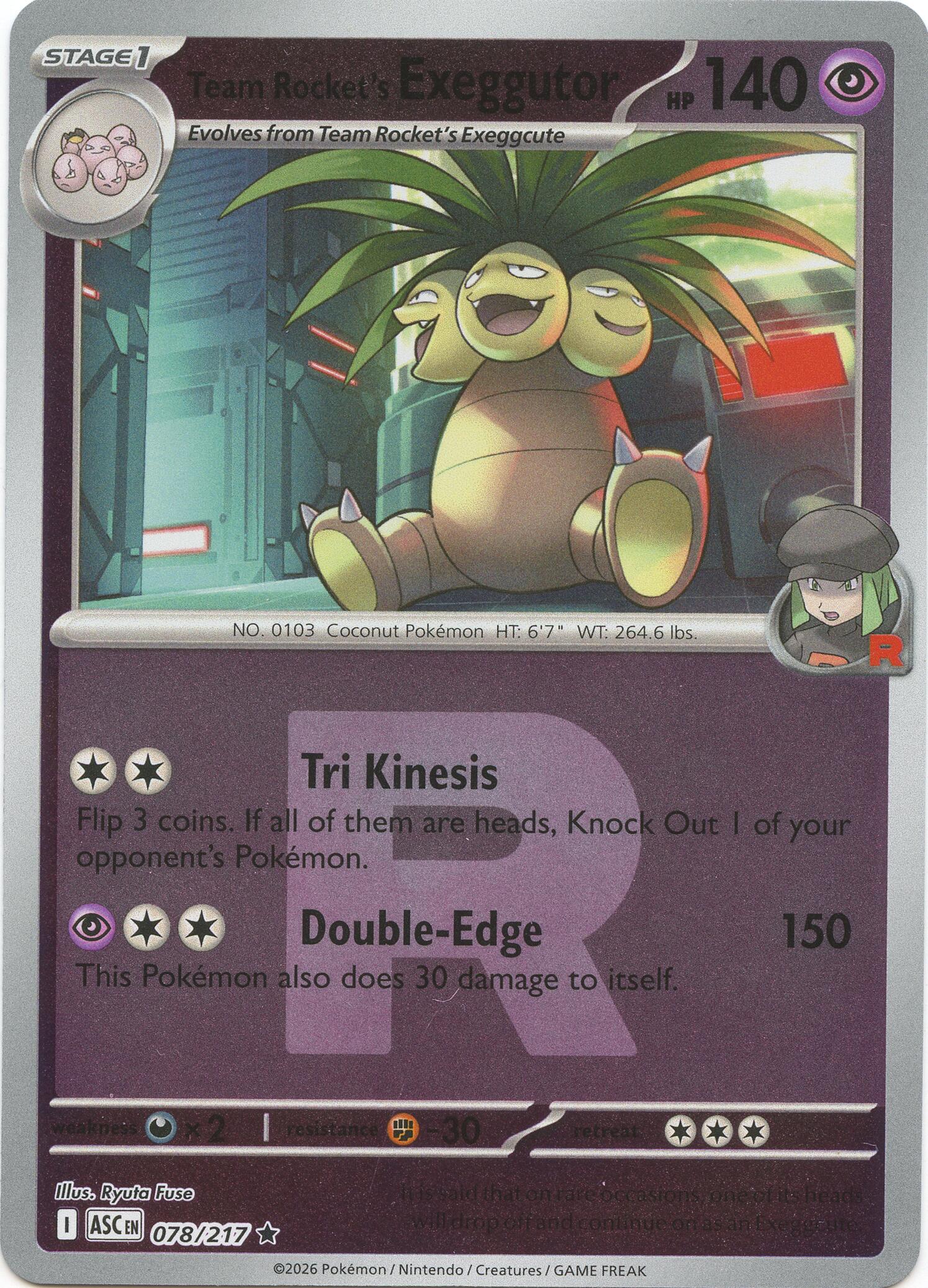 Team Rocket's Exeggutor (078/217) (Team Rocket) [Mega Evolution: Ascended Heroes] | Shuffle n Cut Hobbies & Games