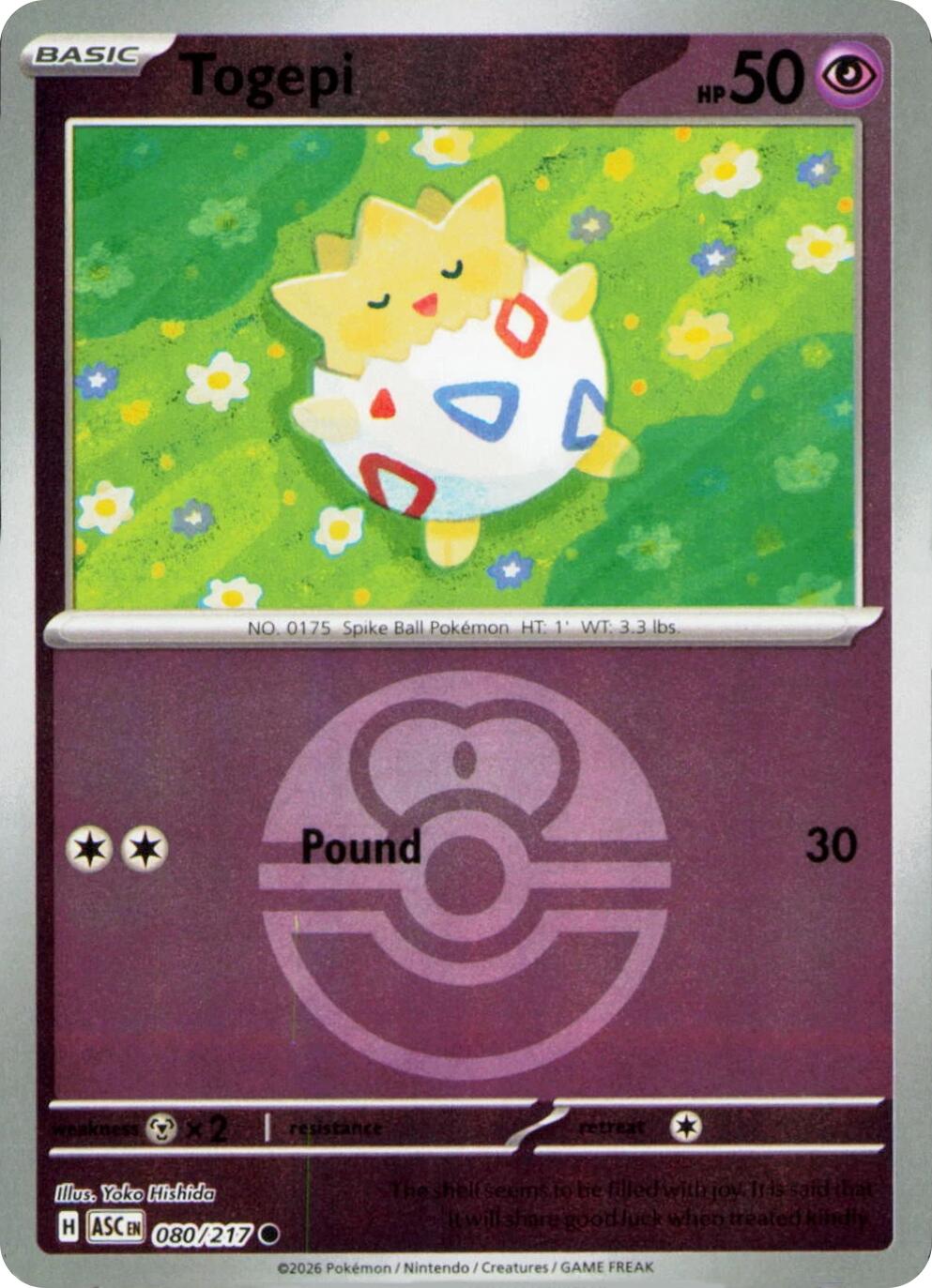 Togepi (080/217) (Love Ball) [Mega Evolution: Ascended Heroes] | Shuffle n Cut Hobbies & Games