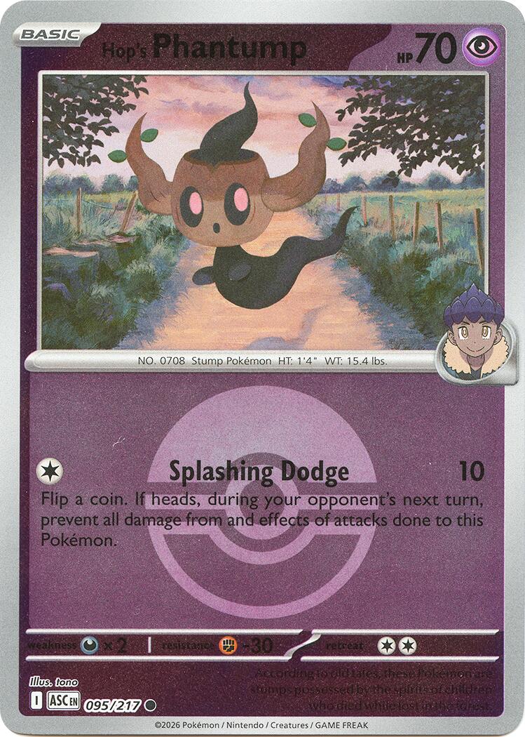 Hop's Phantump (095/217) (Poke Ball) [Mega Evolution: Ascended Heroes] | Shuffle n Cut Hobbies & Games