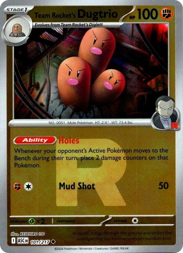 Team Rocket's Dugtrio (101/217) (Team Rocket) [Mega Evolution: Ascended Heroes] | Shuffle n Cut Hobbies & Games