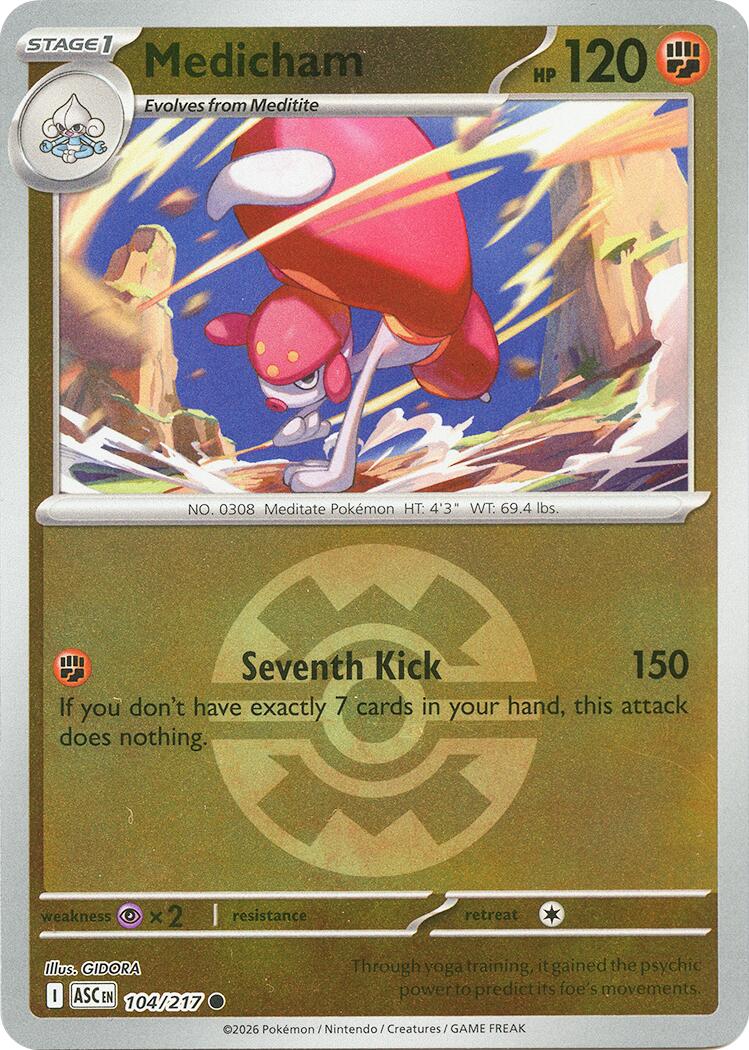 Medicham (104/217) (Quick Ball) [Mega Evolution: Ascended Heroes] | Shuffle n Cut Hobbies & Games