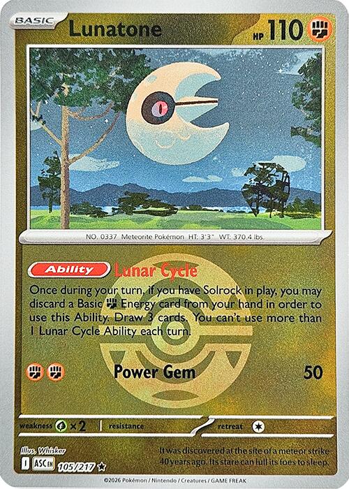 Lunatone (105/217) (Dusk Ball) [Mega Evolution: Ascended Heroes] | Shuffle n Cut Hobbies & Games