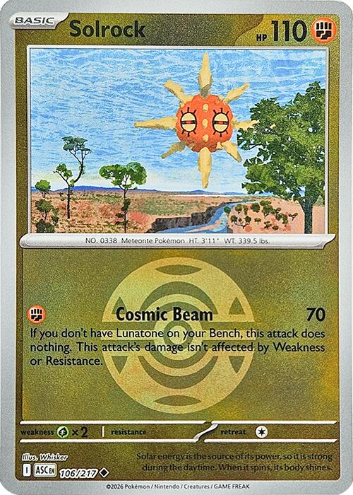 Solrock (106/217) (Dusk Ball) [Mega Evolution: Ascended Heroes] | Shuffle n Cut Hobbies & Games