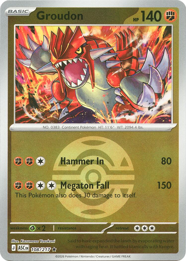 Groudon (108/217) (Dusk Ball) [Mega Evolution: Ascended Heroes] | Shuffle n Cut Hobbies & Games