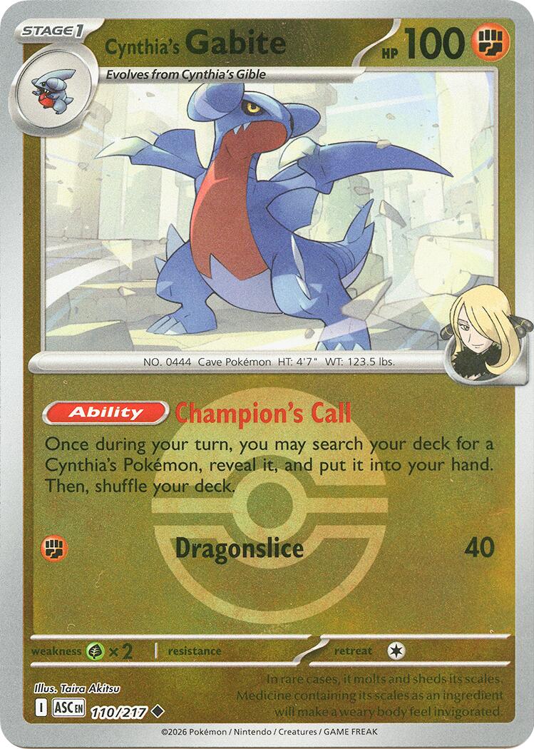 Cynthia's Gabite (110/217) (Poke Ball) [Mega Evolution: Ascended Heroes] | Shuffle n Cut Hobbies & Games
