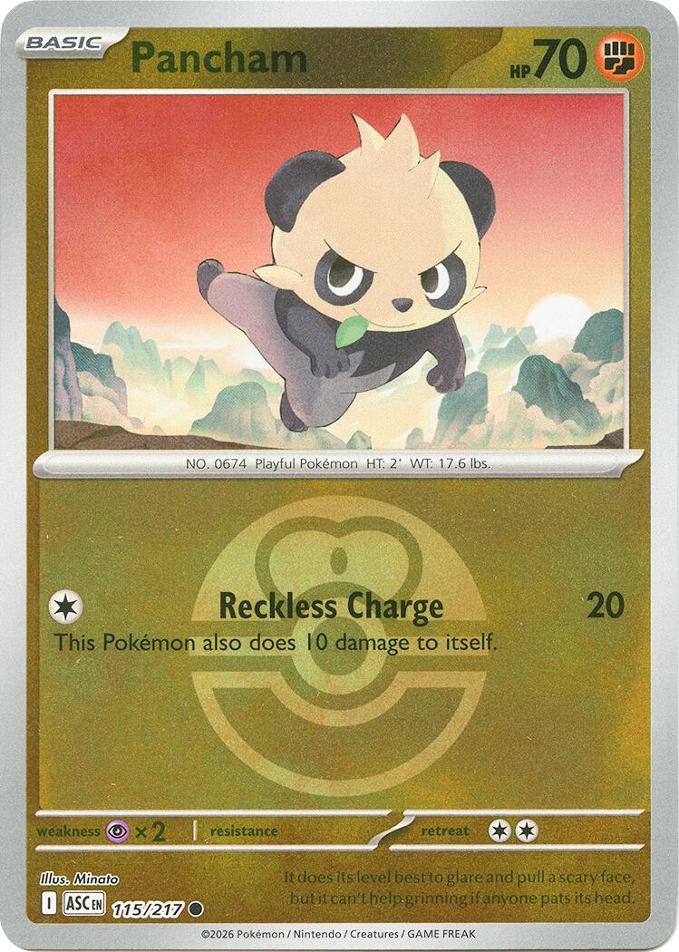 Pancham (115/217) (Love Ball) [Mega Evolution: Ascended Heroes] | Shuffle n Cut Hobbies & Games