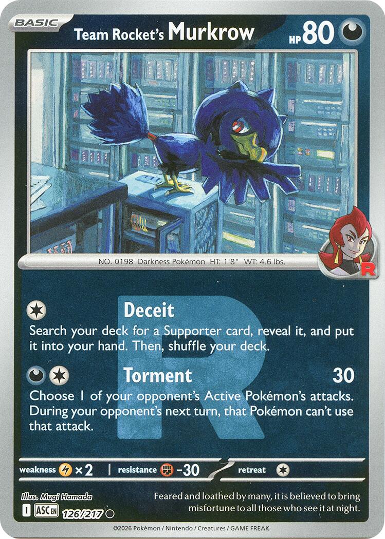 Team Rocket's Murkrow (126/217) (Team Rocket) [Mega Evolution: Ascended Heroes] | Shuffle n Cut Hobbies & Games