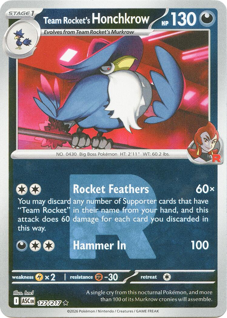 Team Rocket's Honchkrow (127/217) (Team Rocket) [Mega Evolution: Ascended Heroes] | Shuffle n Cut Hobbies & Games