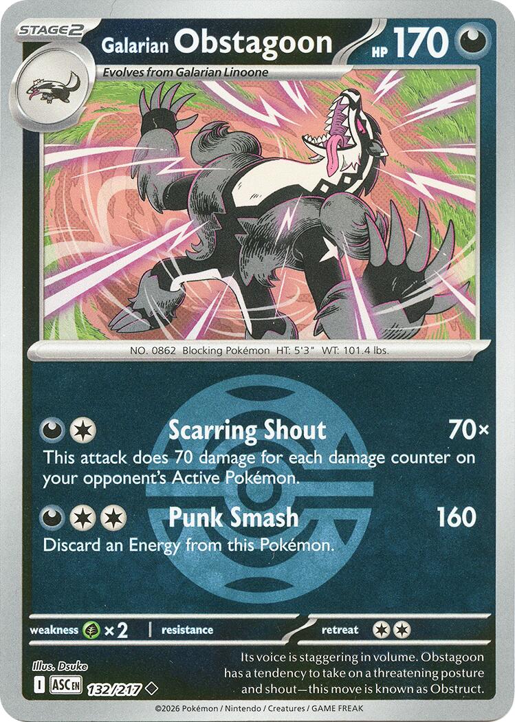 Galarian Obstagoon (132/217) (Dusk Ball) [Mega Evolution: Ascended Heroes] | Shuffle n Cut Hobbies & Games