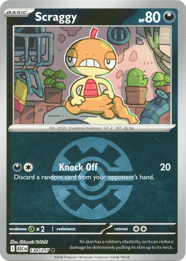Scraggy (134/217) (Quick Ball) [Mega Evolution: Ascended Heroes] | Shuffle n Cut Hobbies & Games