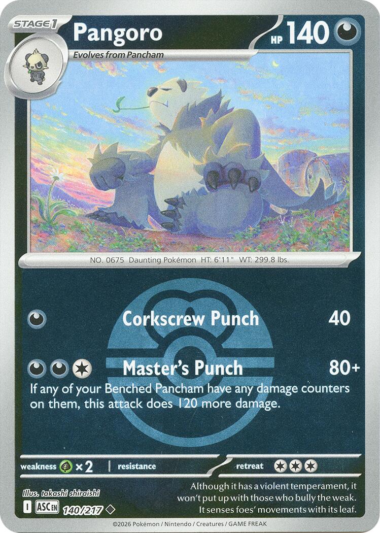 Pangoro (140/217) (Love Ball) [Mega Evolution: Ascended Heroes] | Shuffle n Cut Hobbies & Games