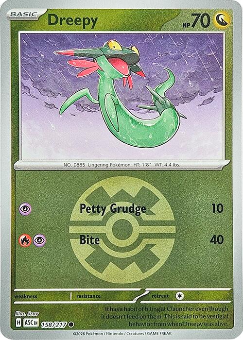 Dreepy (158/217) (Quick Ball) [Mega Evolution: Ascended Heroes] | Shuffle n Cut Hobbies & Games