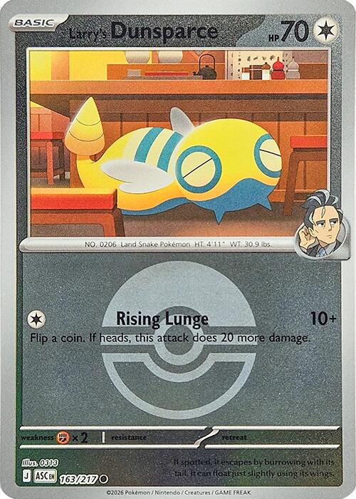 Larry's Dunsparce (163/217) (Poke Ball) [Mega Evolution: Ascended Heroes] | Shuffle n Cut Hobbies & Games