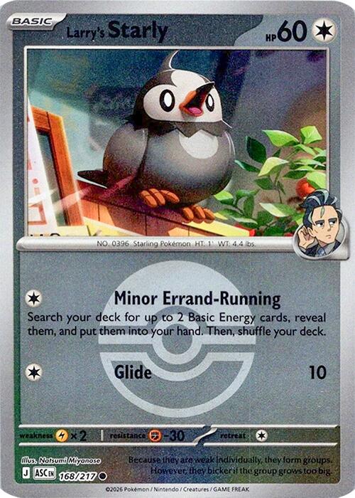 Larry's Starly (168/217) (Poke Ball) [Mega Evolution: Ascended Heroes] | Shuffle n Cut Hobbies & Games