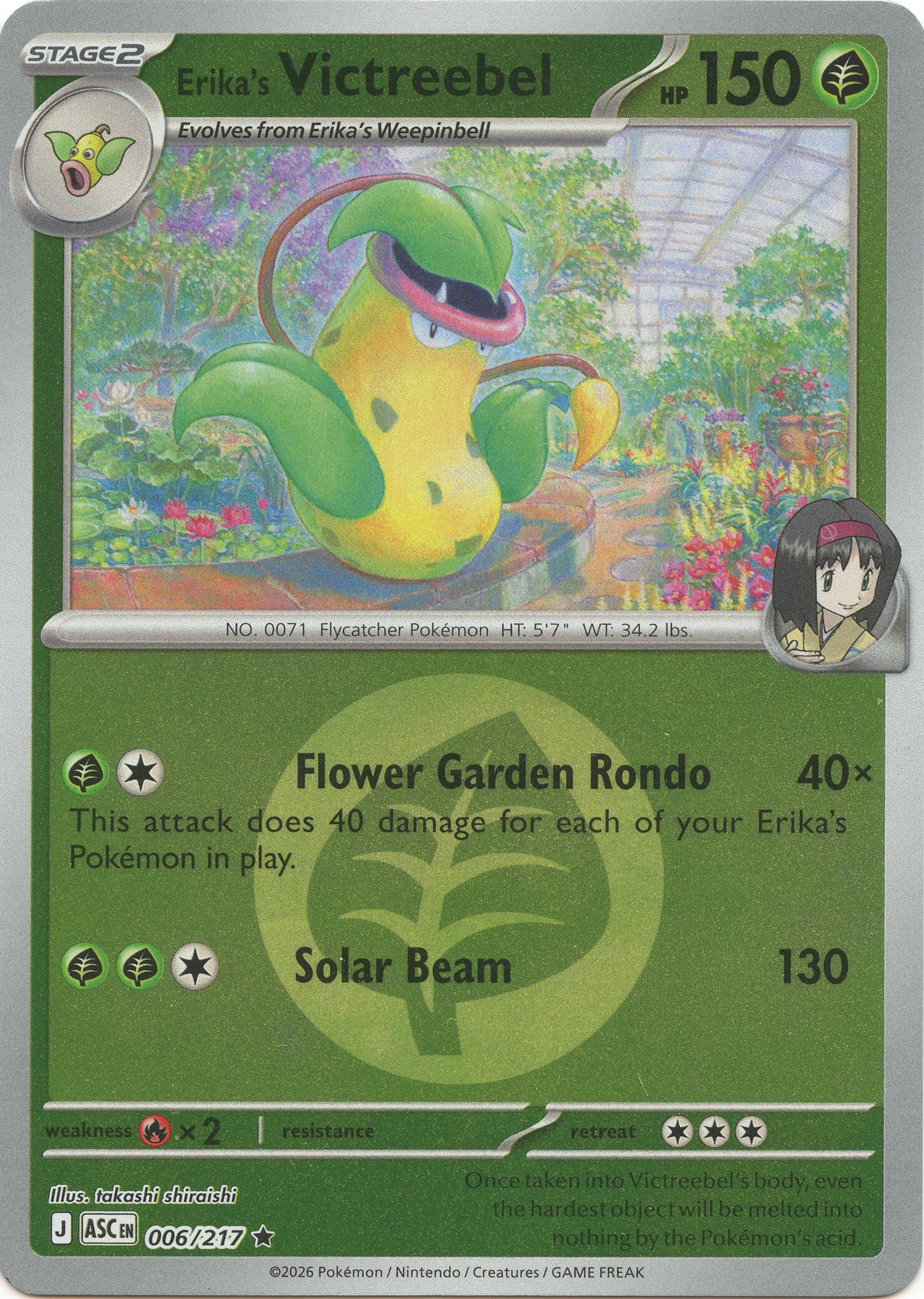 Erika's Victreebel (006/217) (Energy Symbol Pattern) [Mega Evolution: Ascended Heroes] | Shuffle n Cut Hobbies & Games