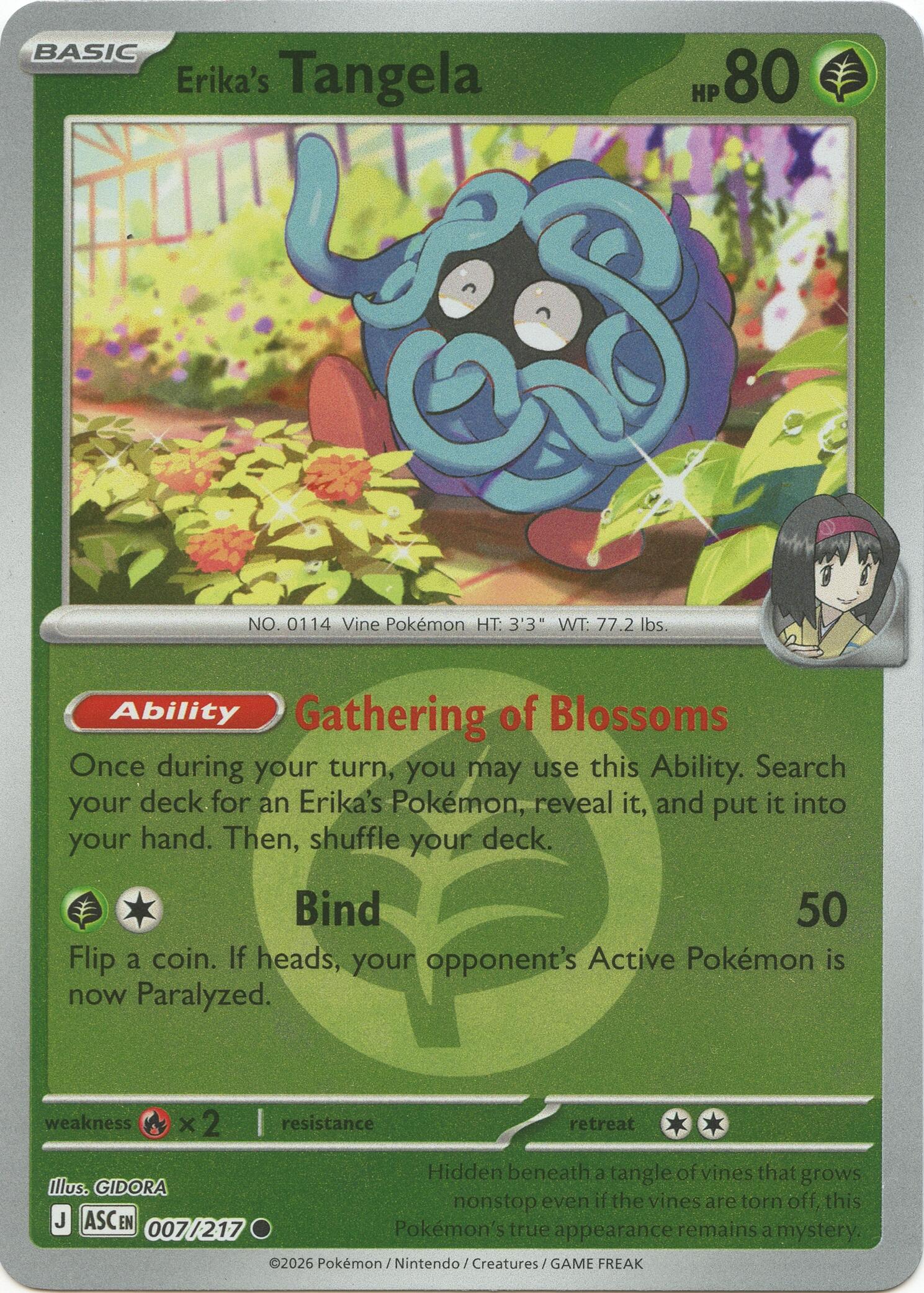 Erika's Tangela (007/217) (Energy Symbol Pattern) [Mega Evolution: Ascended Heroes] | Shuffle n Cut Hobbies & Games