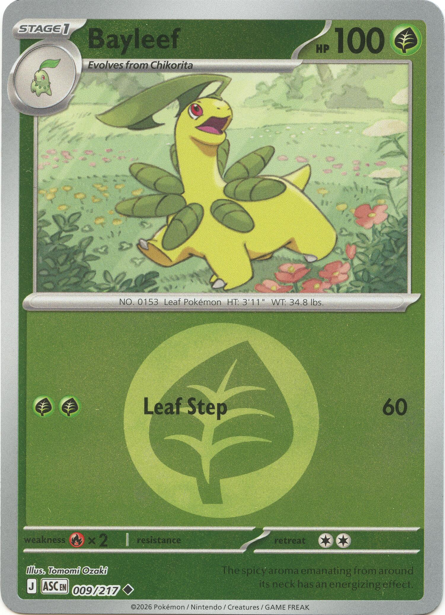 Bayleef (009/217) (Energy Symbol Pattern) [Mega Evolution: Ascended Heroes] | Shuffle n Cut Hobbies & Games