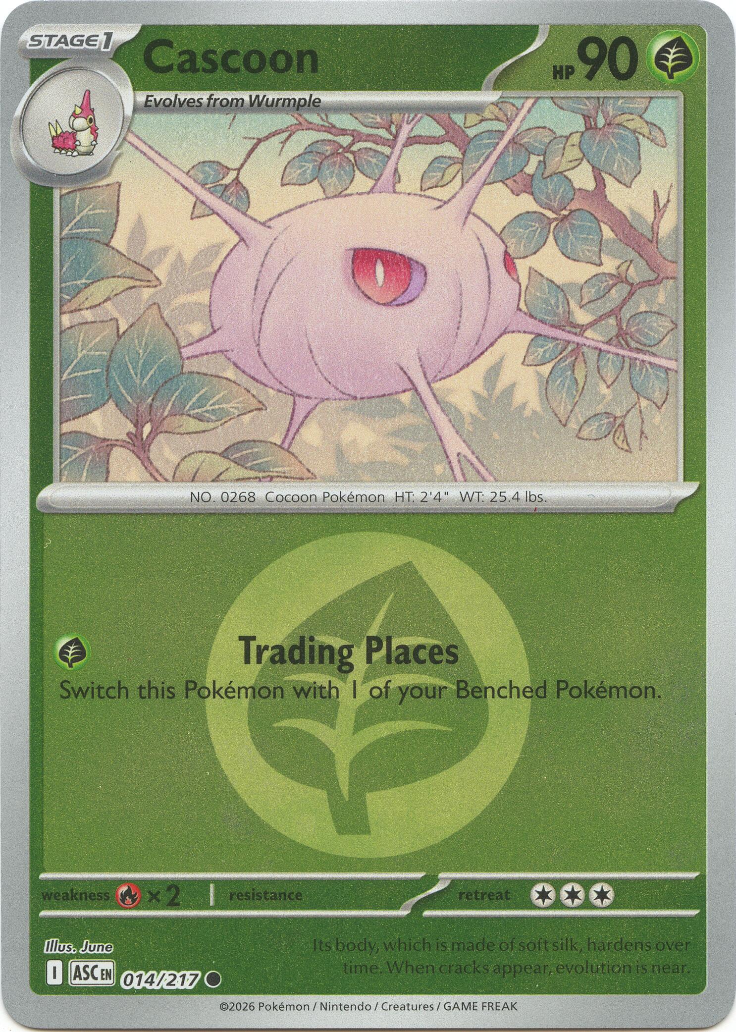 Cascoon (014/217) (Energy Symbol Pattern) [Mega Evolution: Ascended Heroes] | Shuffle n Cut Hobbies & Games